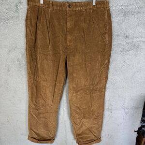 S Brooks Brothers Pants Mens 40x32 Elliot Corduroy Brown Cuffed‎ Pleated